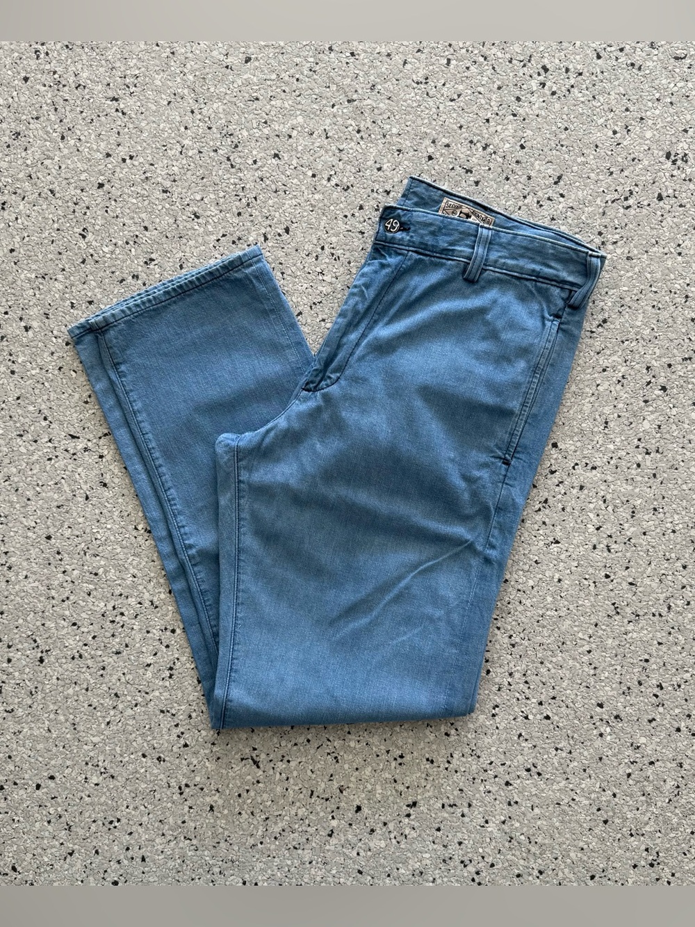 AG Adriano Goldschmied Isko Selvedge Red Line Denim Jeans Relaxed Fit Size 34x33